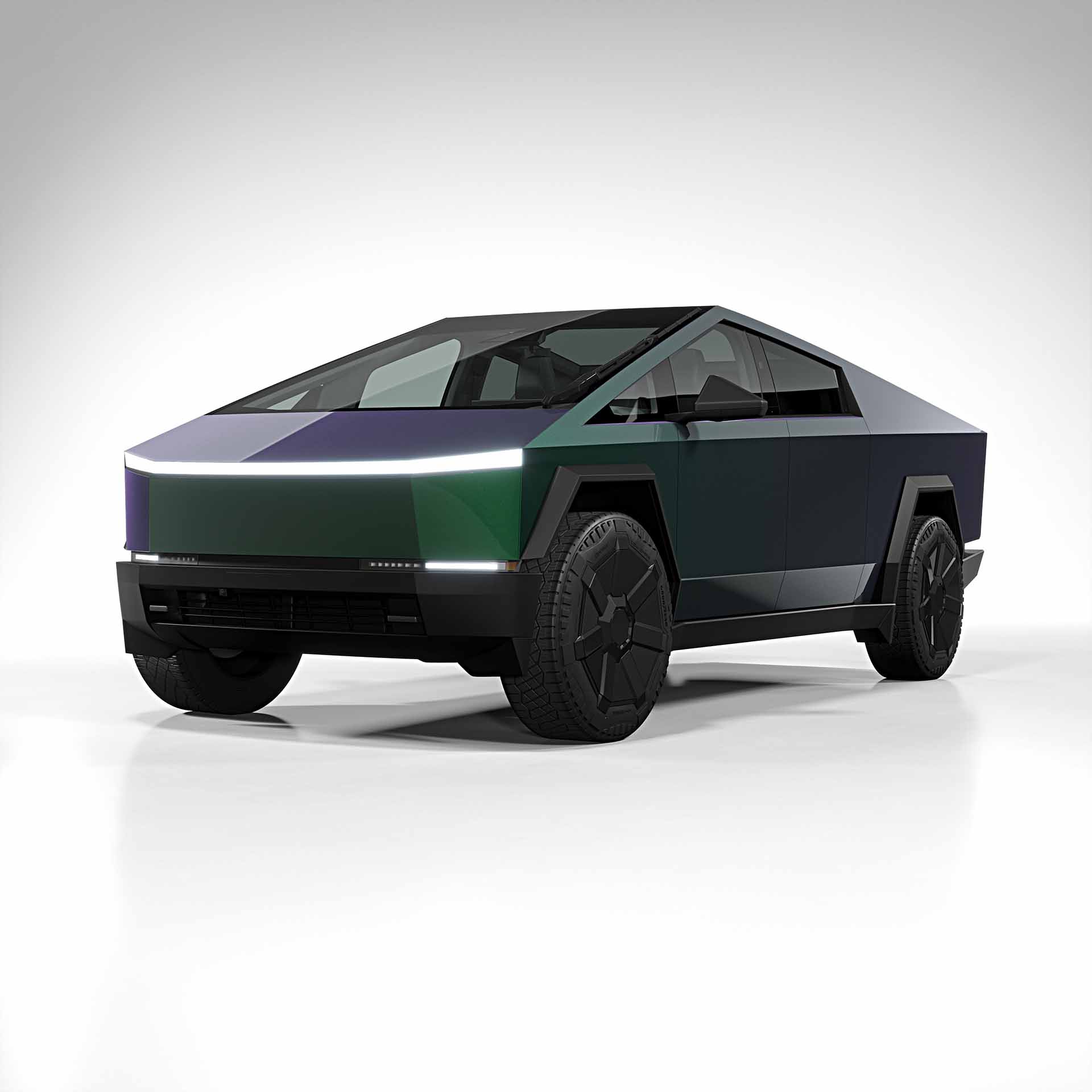 2025 Tesla Cybertruck colorflow gloss hidden forest 0001