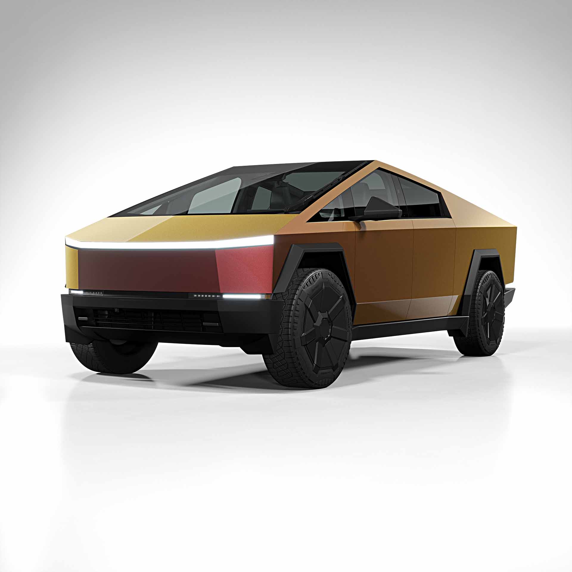 2025 Tesla Cybertruck colorflow gloss rising sun 0001