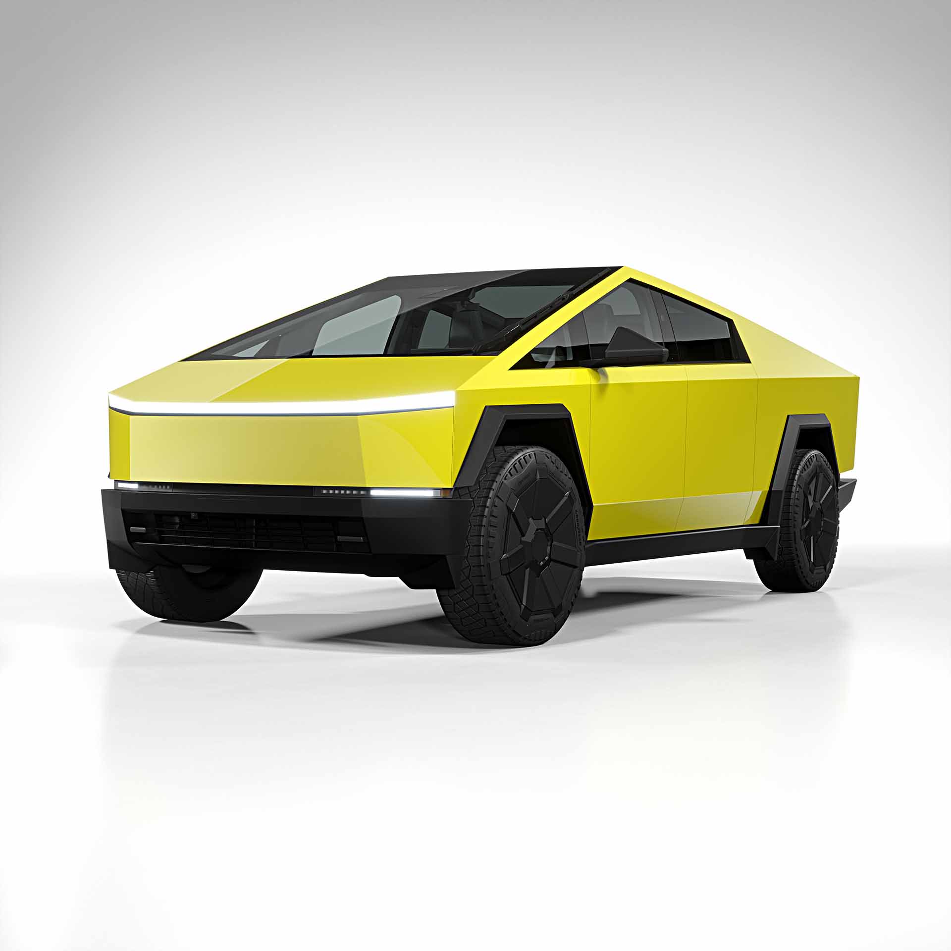 2025 Tesla Cybertruck gloss ambulance yellow 0001