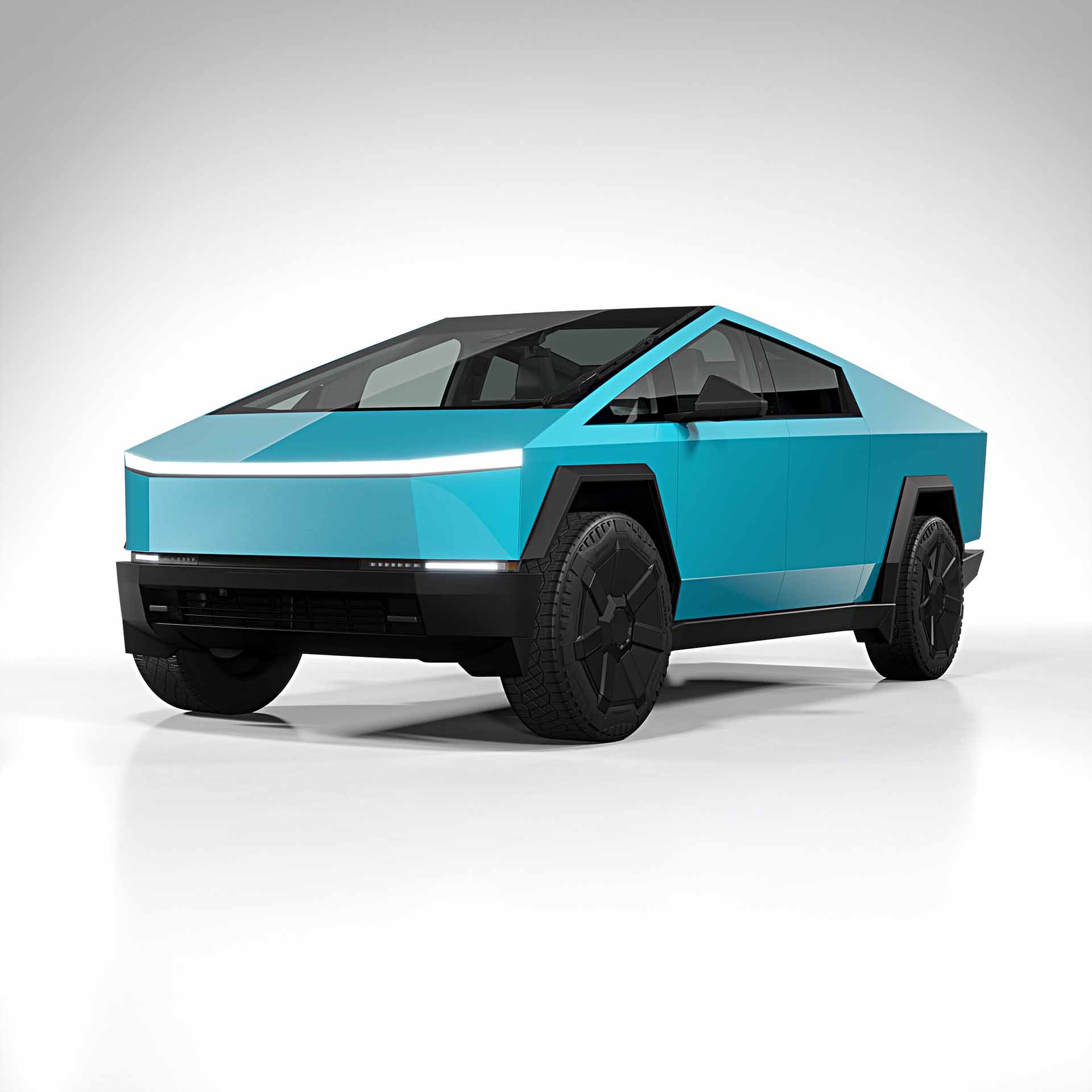 2025 Tesla Cybertruck gloss aqua blue 0001
