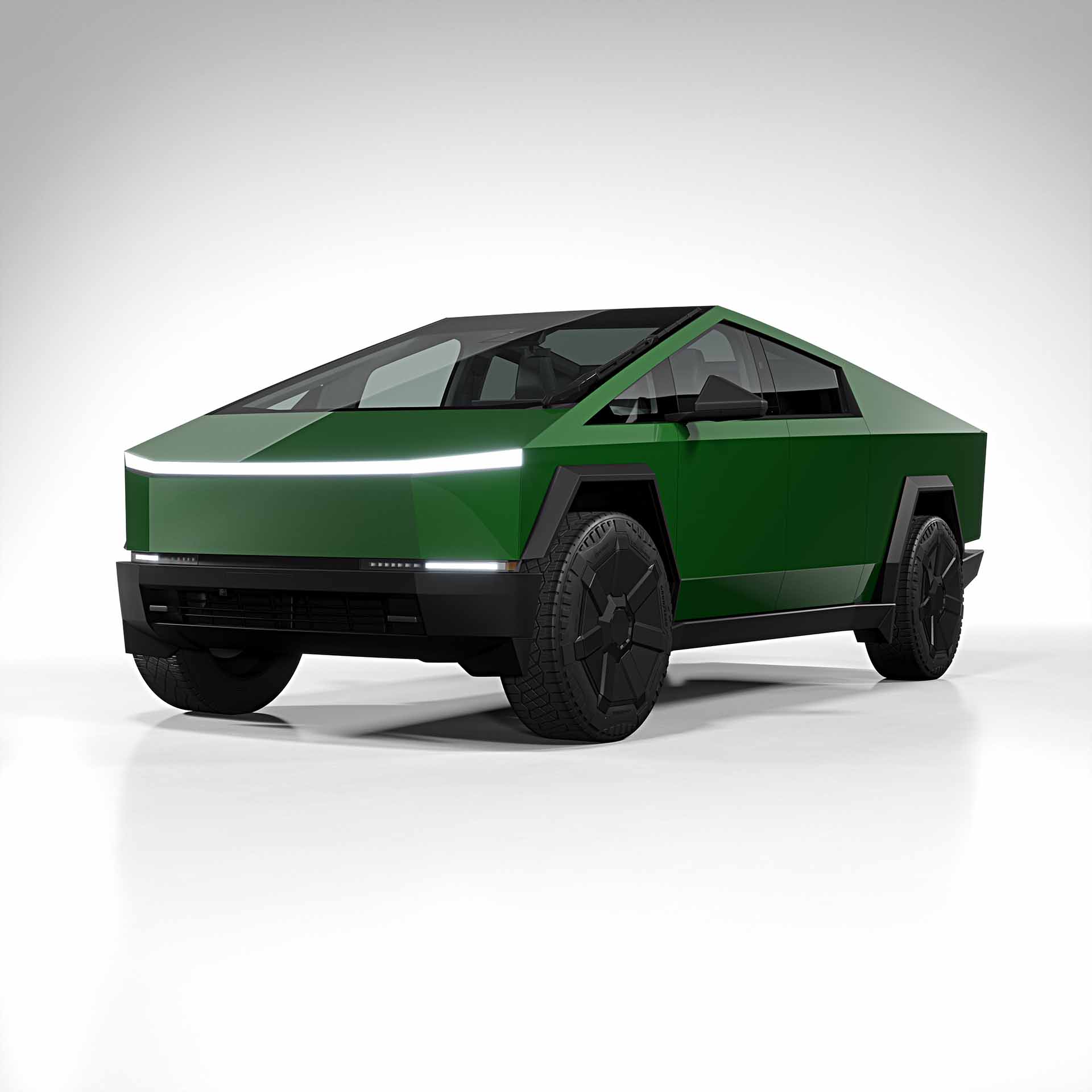 2025 Tesla Cybertruck gloss dark green 0001
