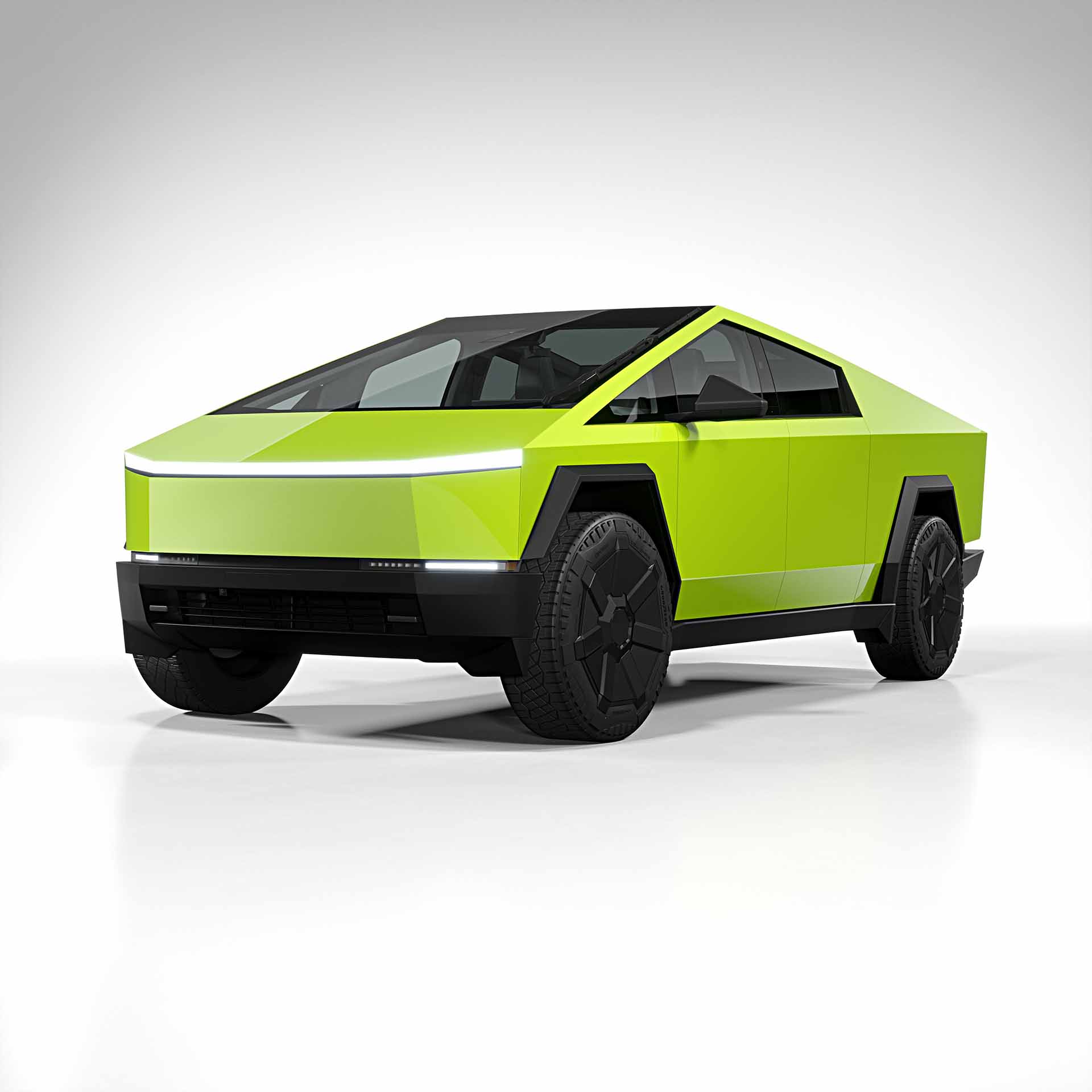 2025 Tesla Cybertruck gloss lime green 0001