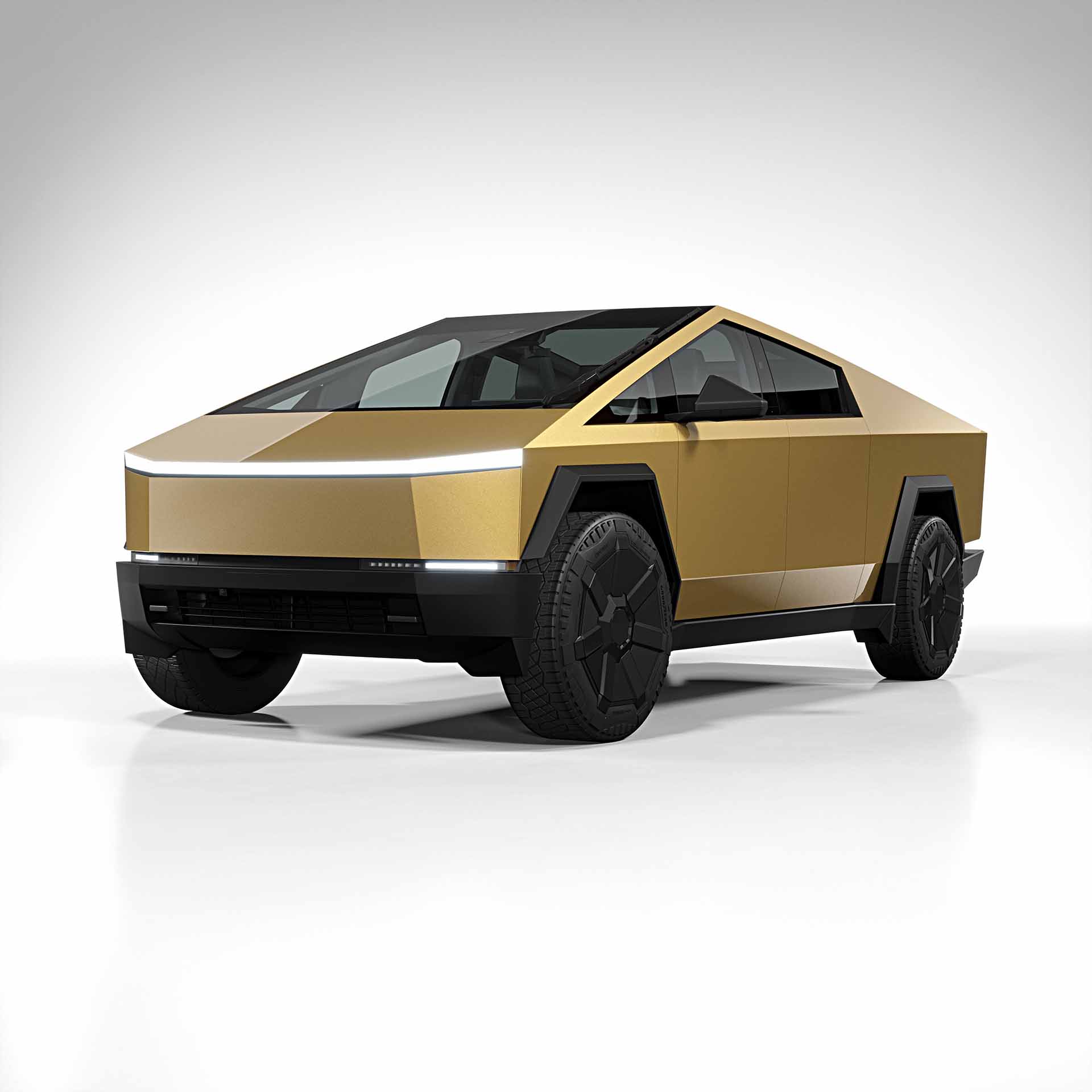 2025 Tesla Cybertruck gloss metallic gold 0001