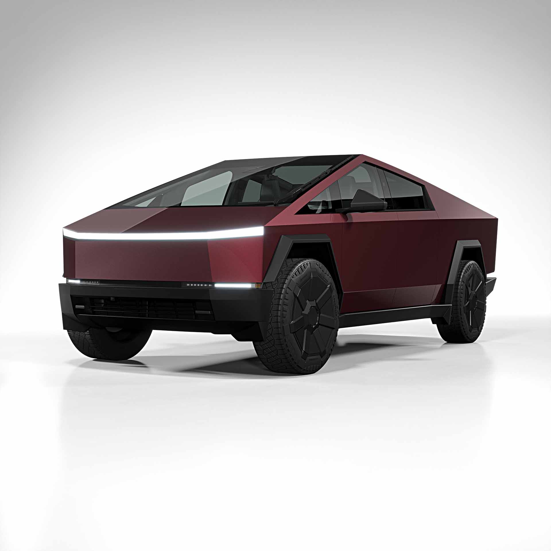 2025 Tesla Cybertruck gloss metallic passion red 0001
