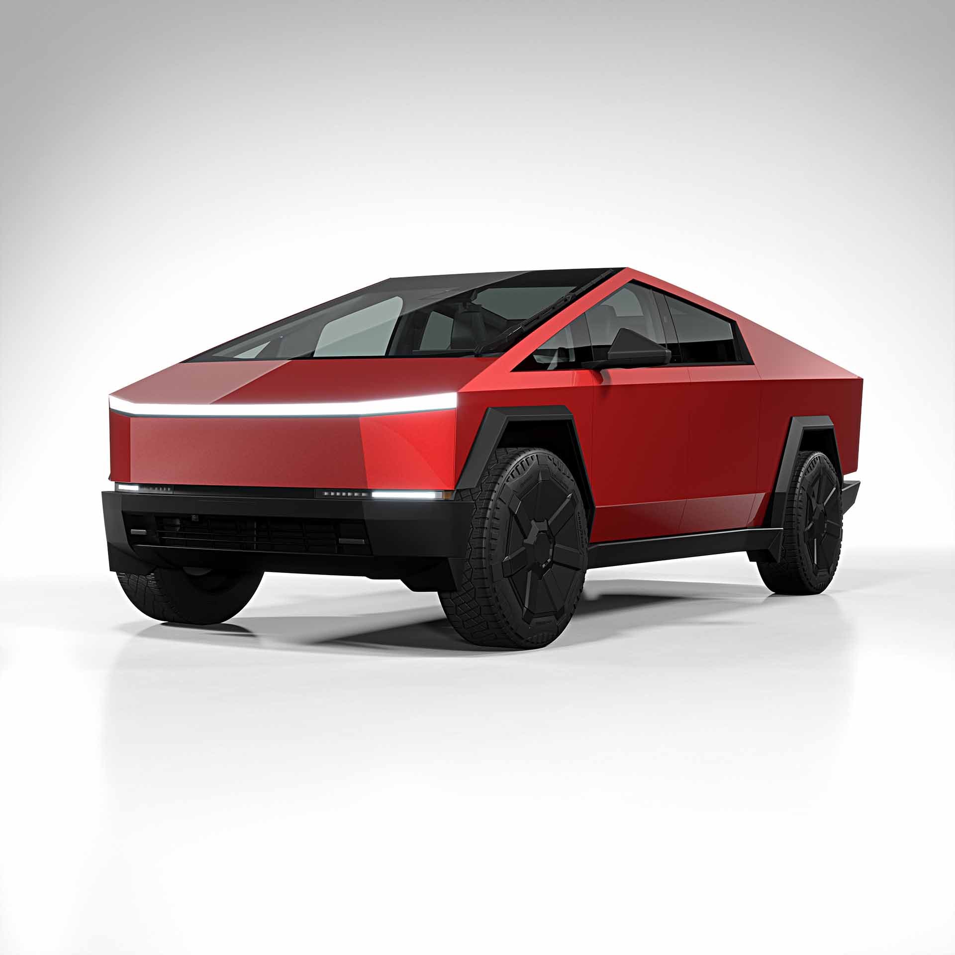 2025 Tesla Cybertruck gloss metallic pure red 0001