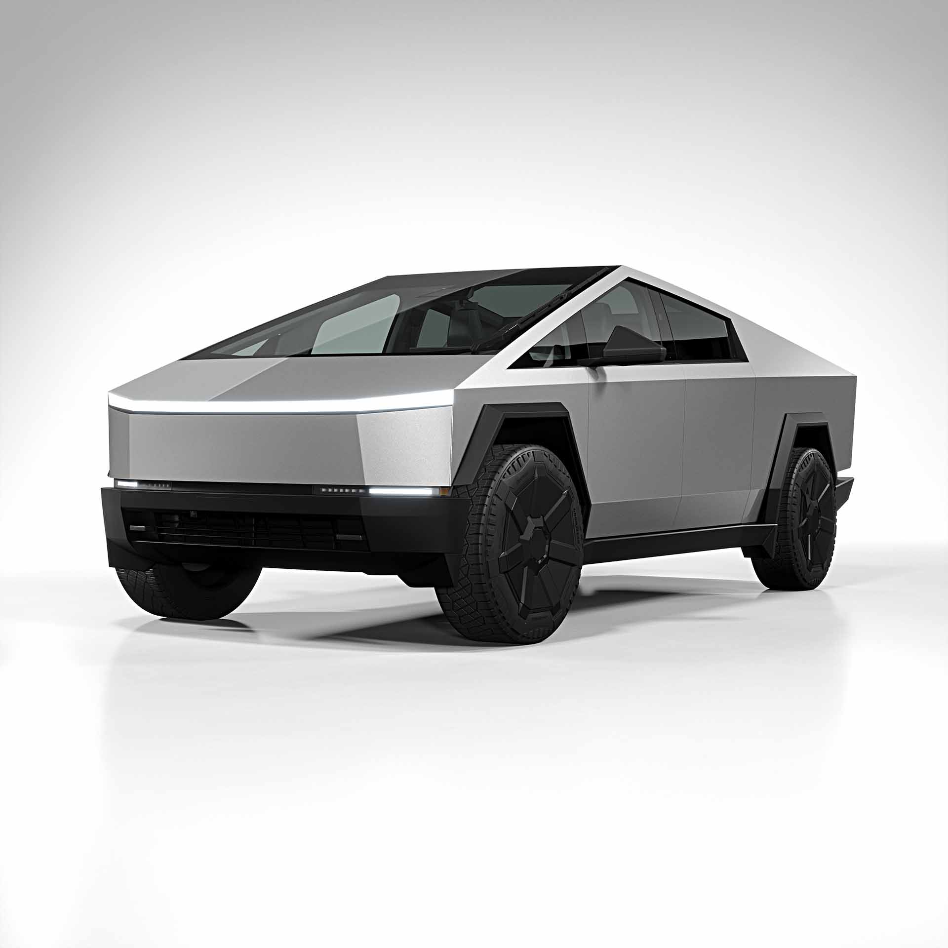 2025 Tesla Cybertruck gloss metallic silver 0001