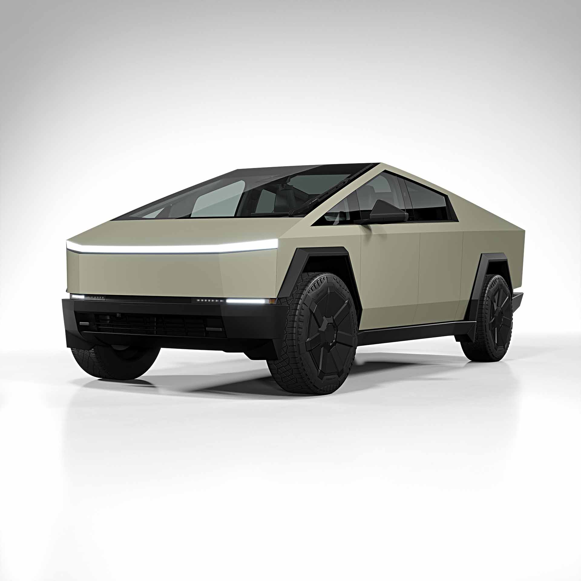 2025 Tesla Cybertruck matte khaki green 0001