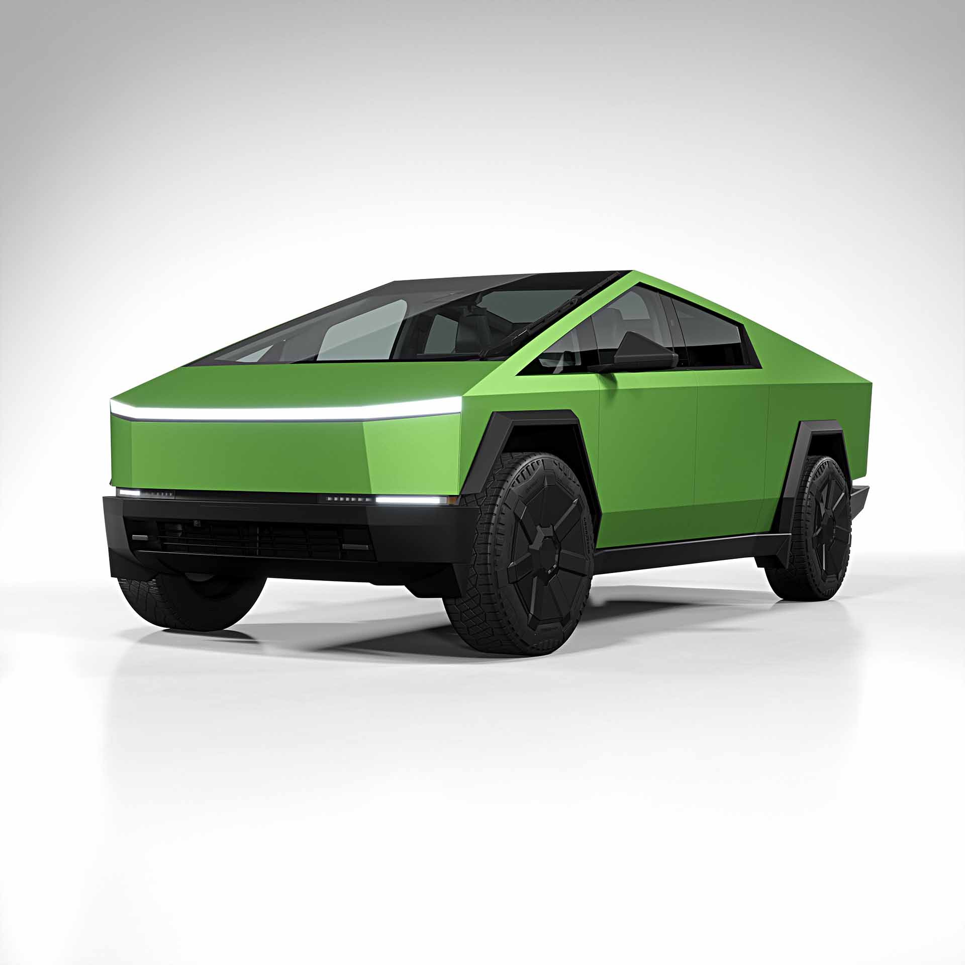 2025 Tesla Cybertruck matte metallic apple green 0001