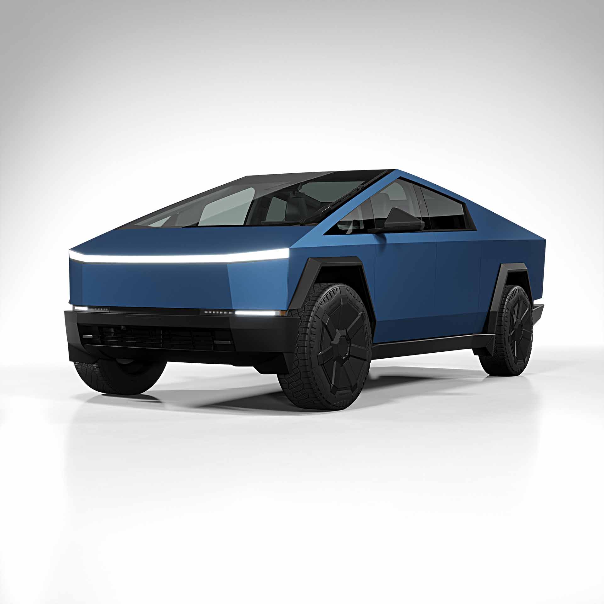 2025 Tesla Cybertruck matte metallic blue 0001