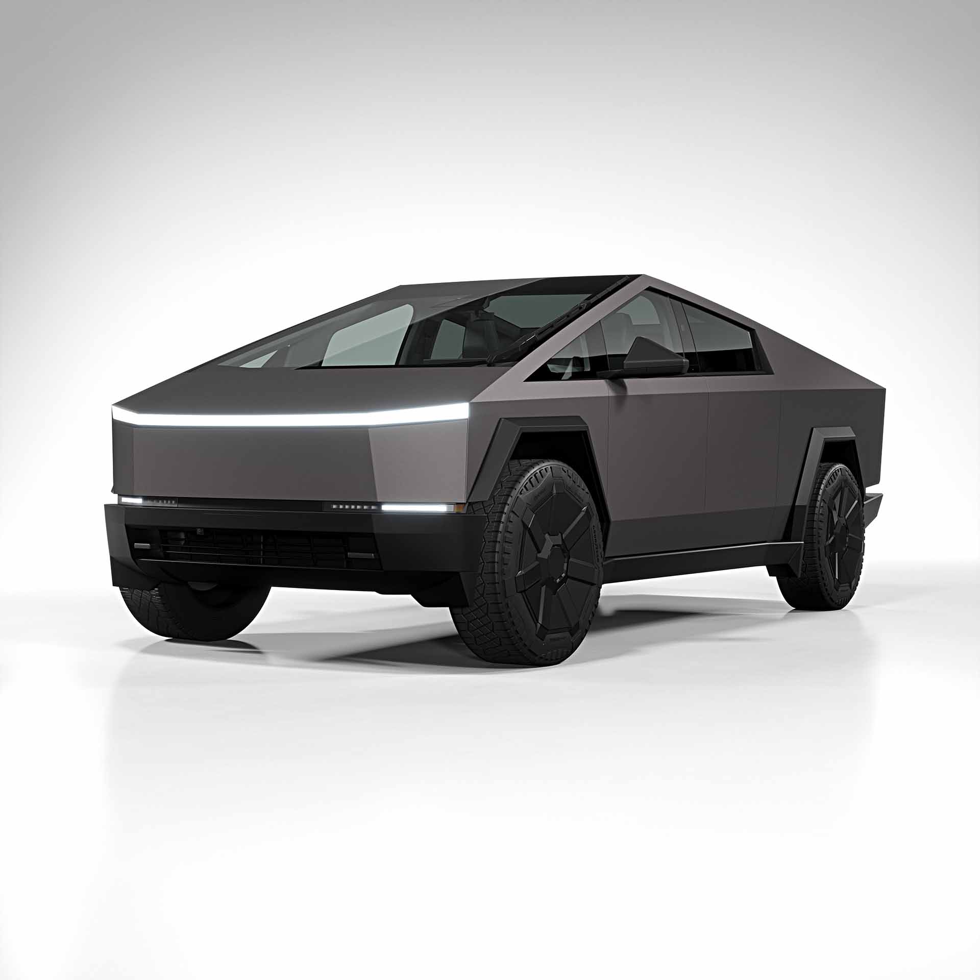 2025 Tesla Cybertruck matte metallic charcoal 0001