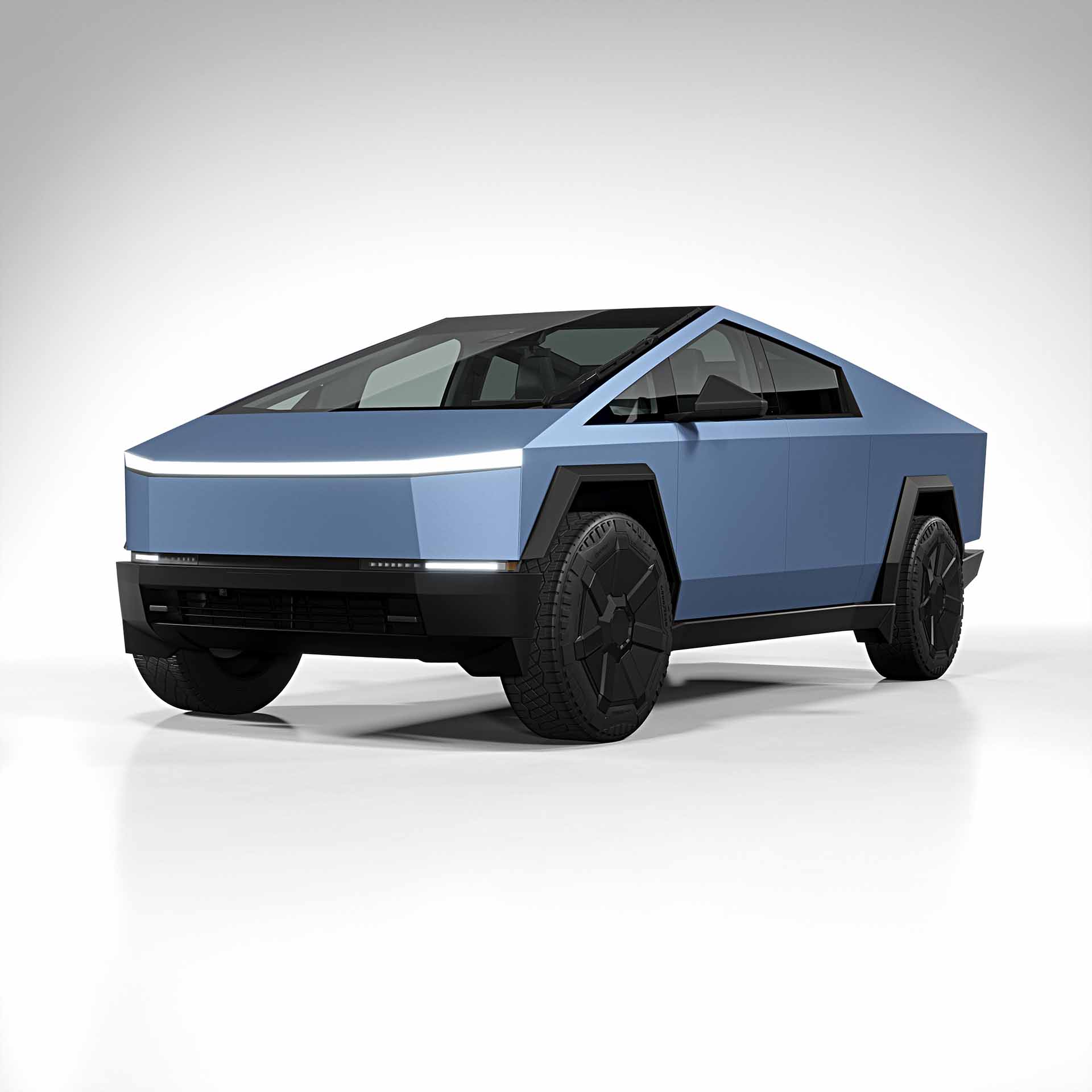 2025 Tesla Cybertruck matte metallic frosty blue 0001