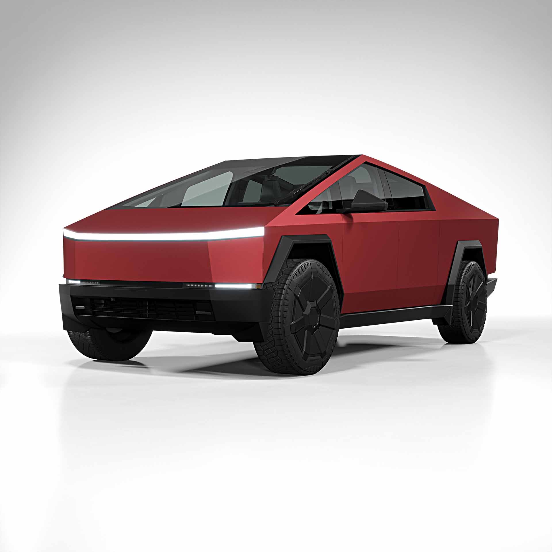 2025 Tesla Cybertruck matte metallic garnet red 0001