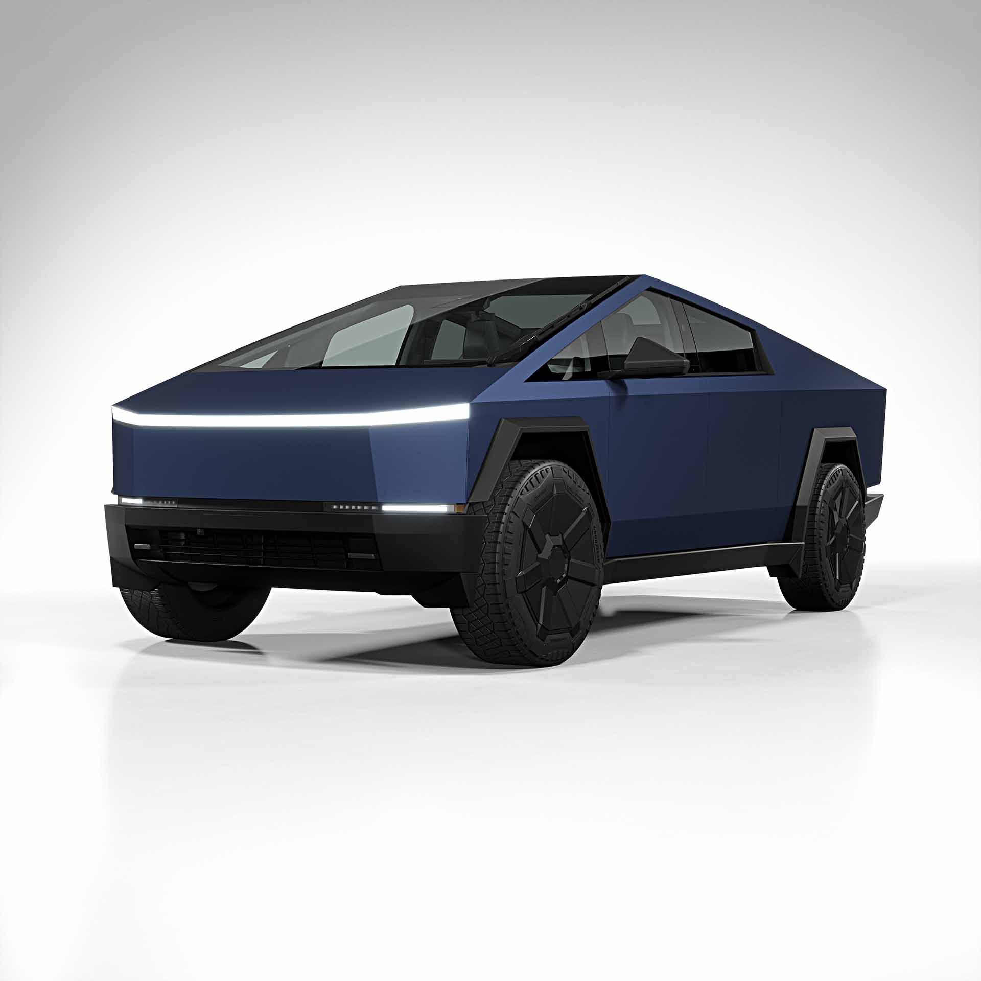 2025 Tesla Cybertruck matte metallic night blue 0001