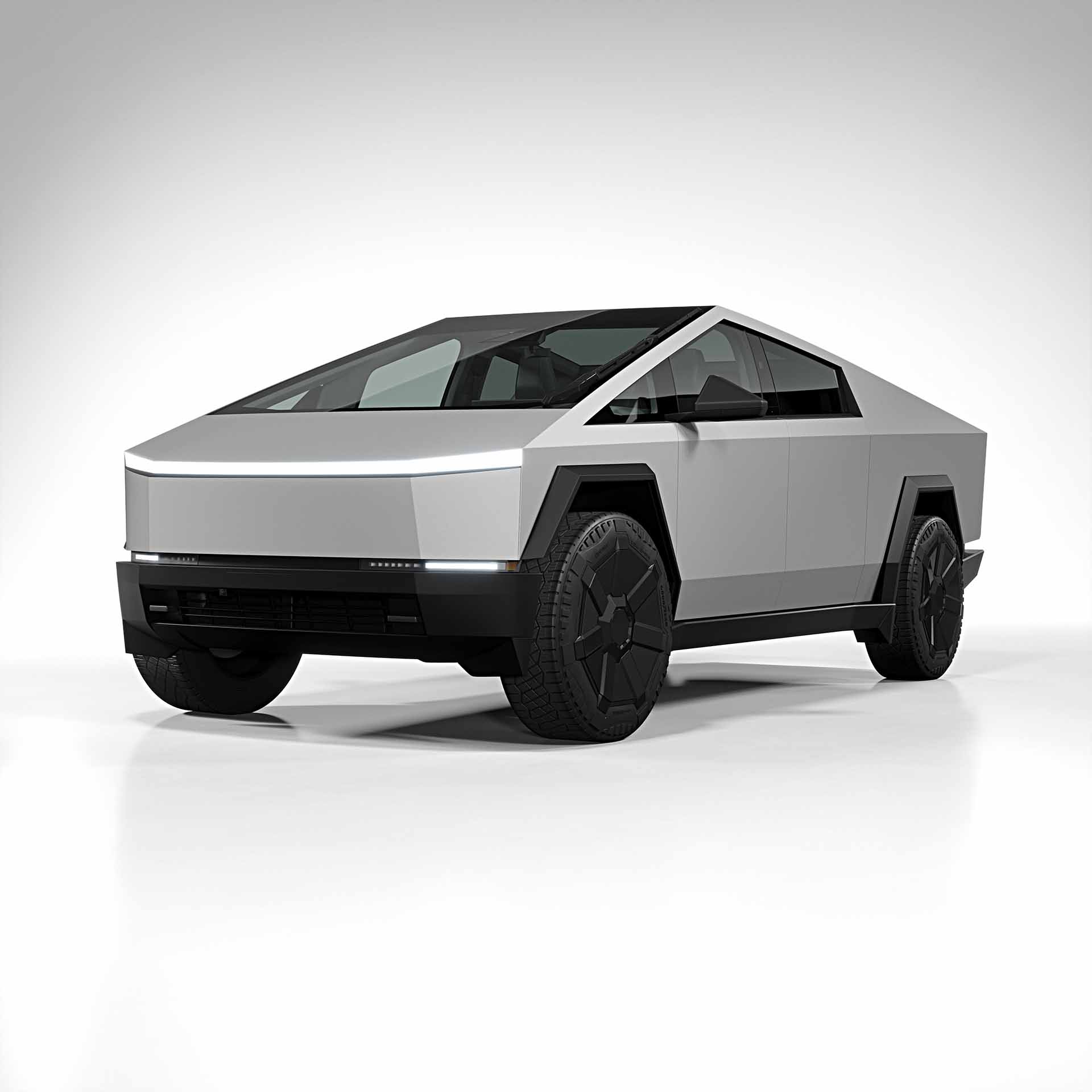2025 Tesla Cybertruck matte metallic silver 0001
