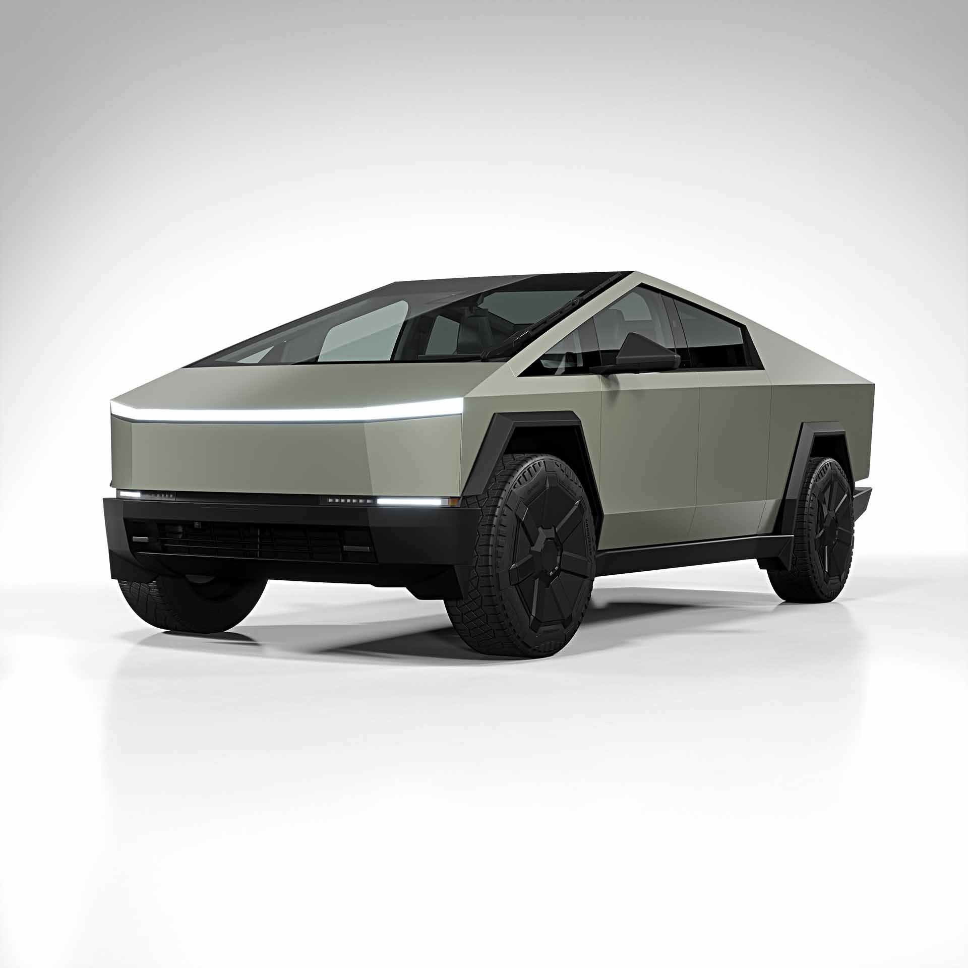 2025 Tesla Cybertruck satin khaki green 0001