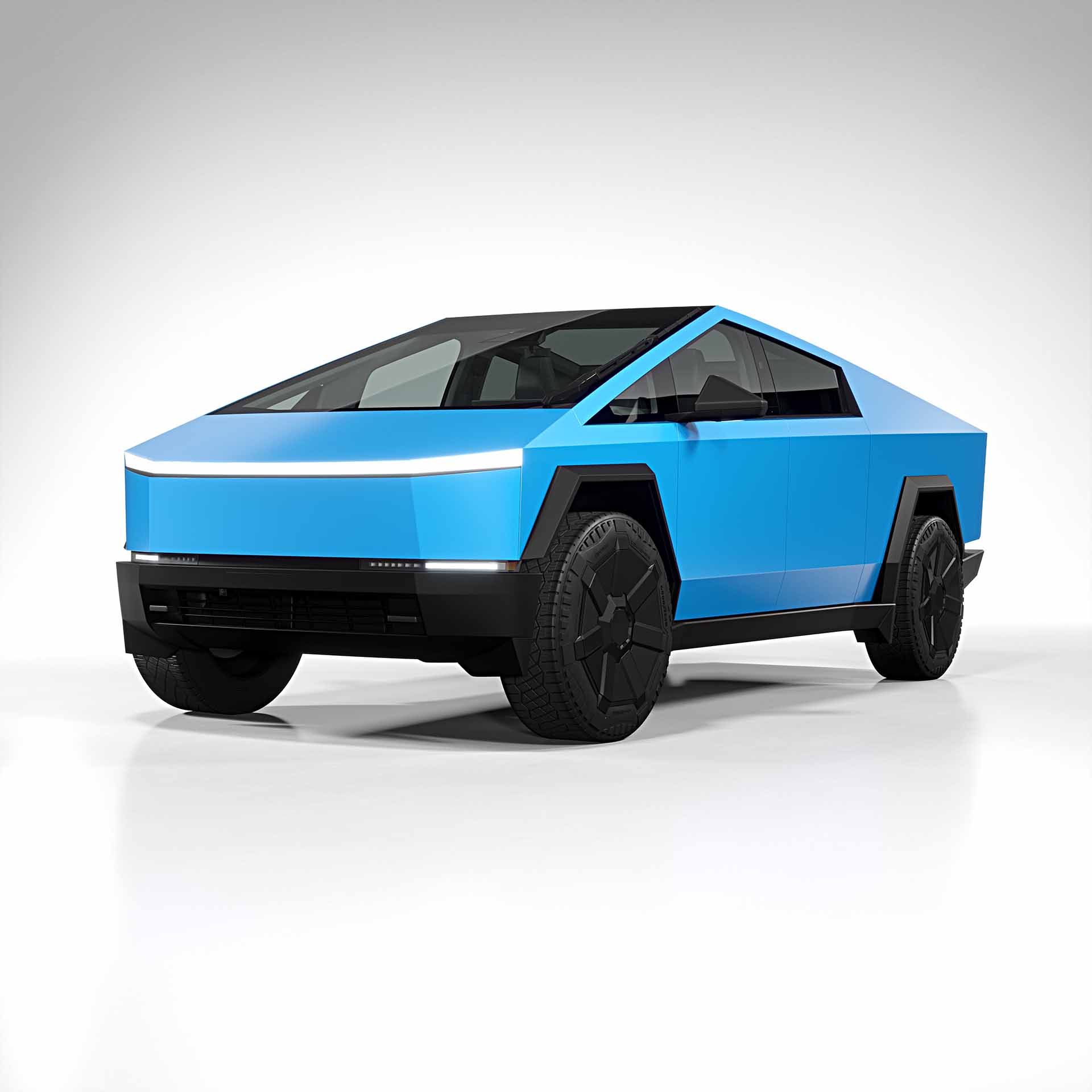 2025 Tesla Cybertruck satin light blue 0001
