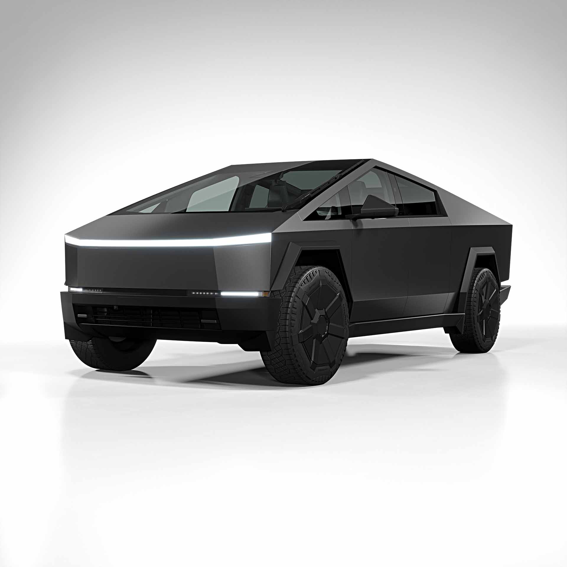 2025 Tesla Cybertruck satin metallic black rock grey 0001