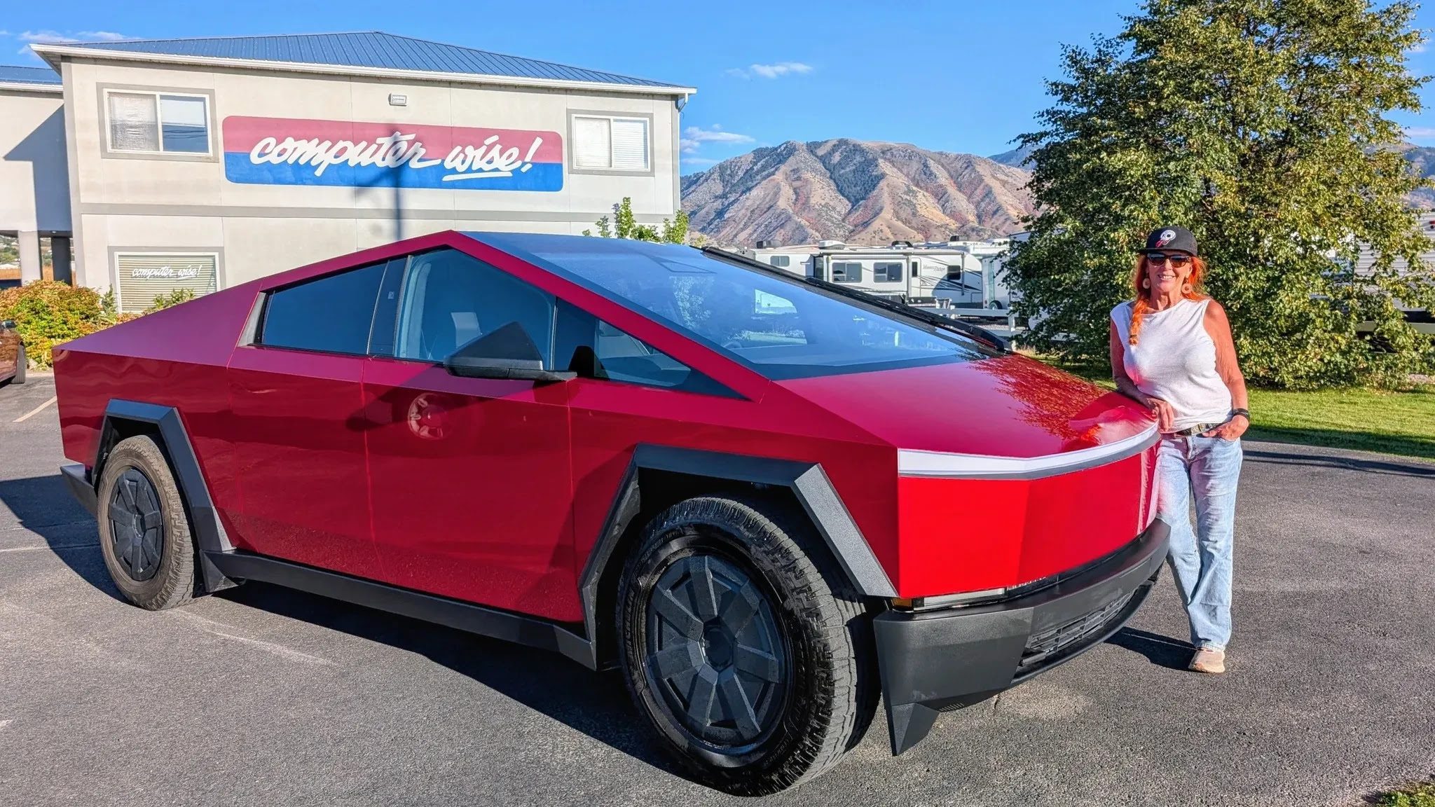 Red Cybertruck UGC